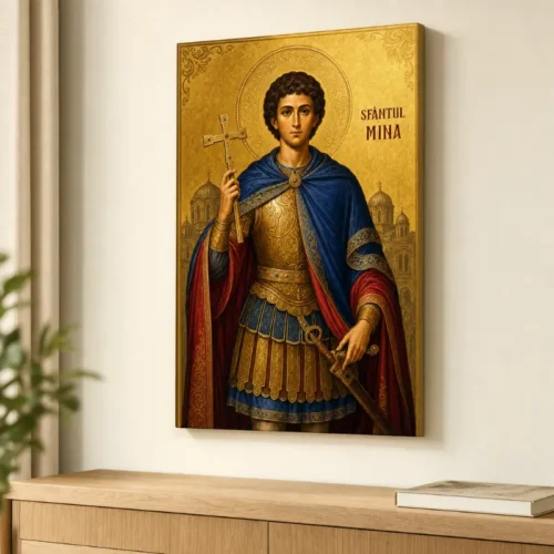 Icoana Sfântul Mina Tablou Canvas Ortodox