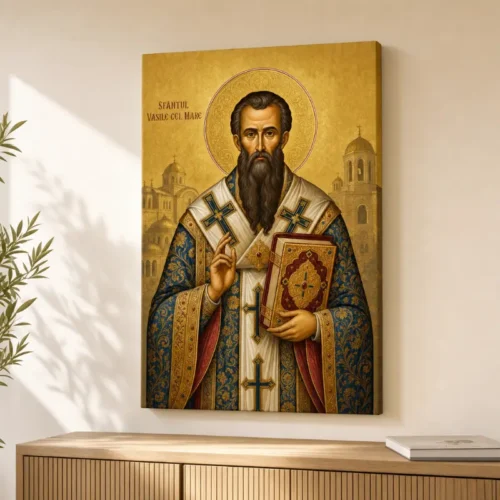 Icoana Sfântul Vasile cel Mare - Varianta 1 Tablou Canvas Ortodox