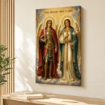 Icoana Sfinții Arhangheli Mihail și Gavriil Tablou Canvas Ortodox