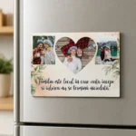 Magnet Personalizat cu 3 poze Familia este locul în care viața