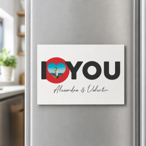 Magnet Personalizat inimi cu poza și nume