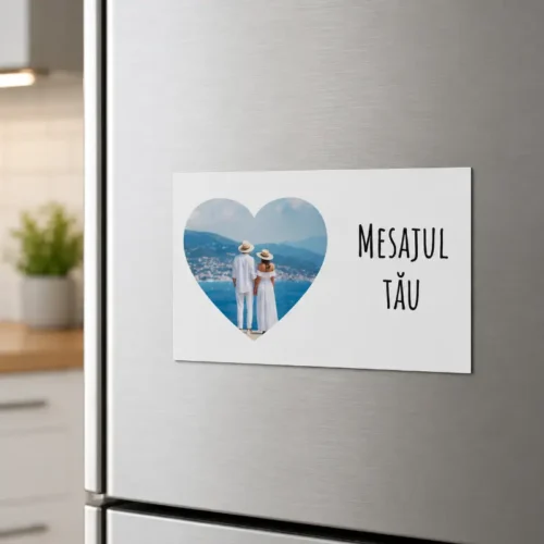 Magnet personalizat cu text și poză – Heart