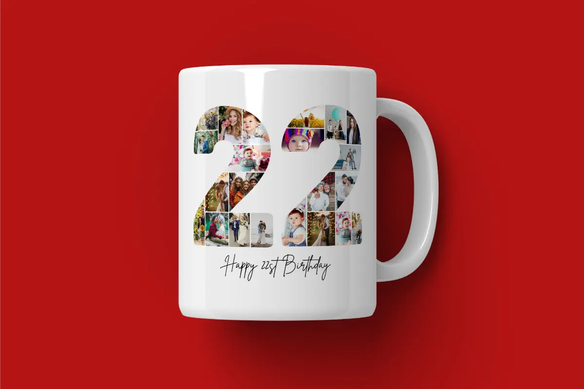 Cană Personalizată Colaj Aniversare 22 de ani