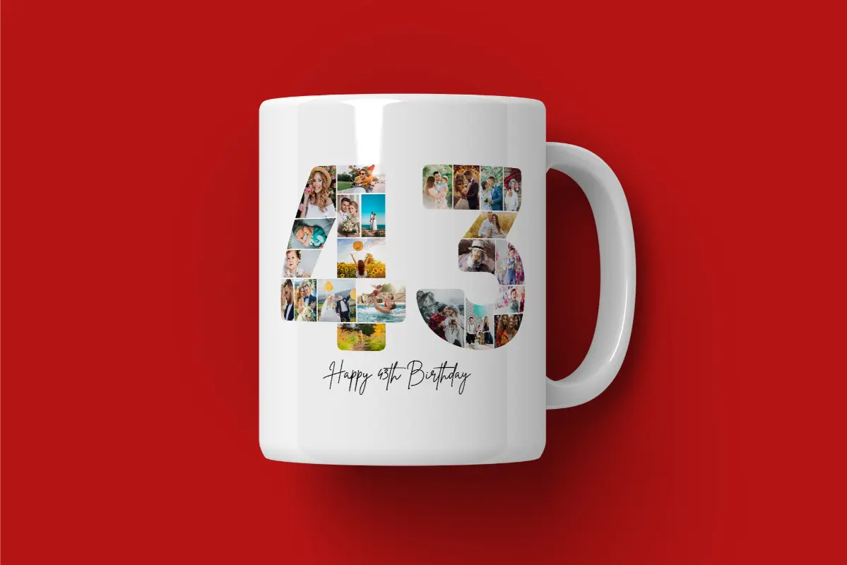 Cană Personalizată Colaj Aniversare 43 de ani