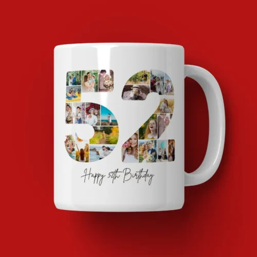 Cană Personalizată Colaj Aniversare 52 de ani