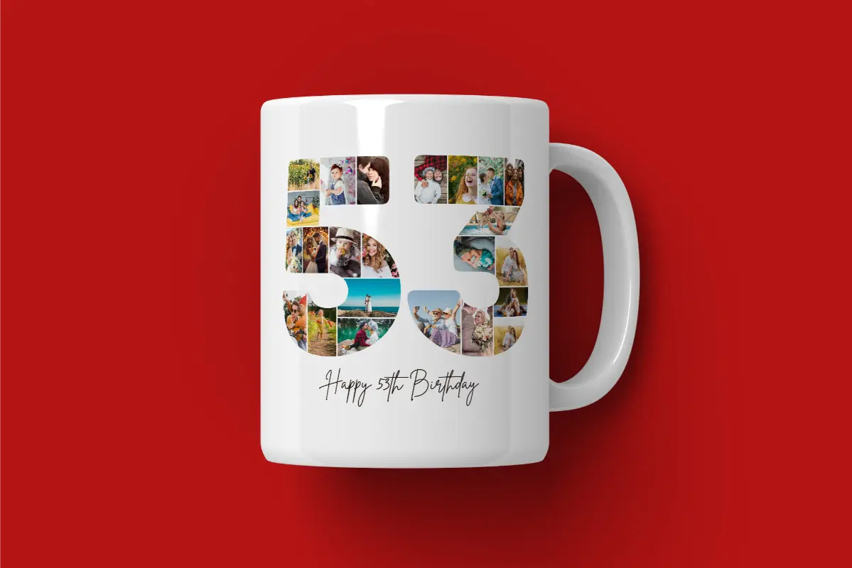 Cană Personalizată Colaj Aniversare 53 de ani