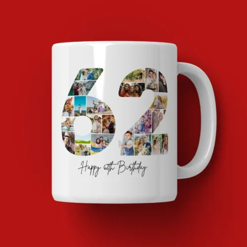 Cană Personalizată Colaj Aniversare 62 de ani