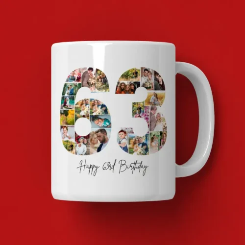 Cană Personalizată Colaj Aniversare 63 de ani