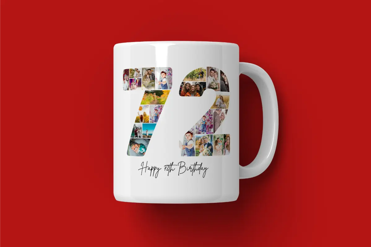 Cană Personalizată Colaj Aniversare 72 de ani
