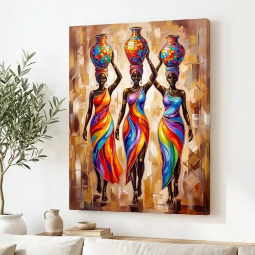 Tablou Canvas Femei Africane - Curcubeul Savanei