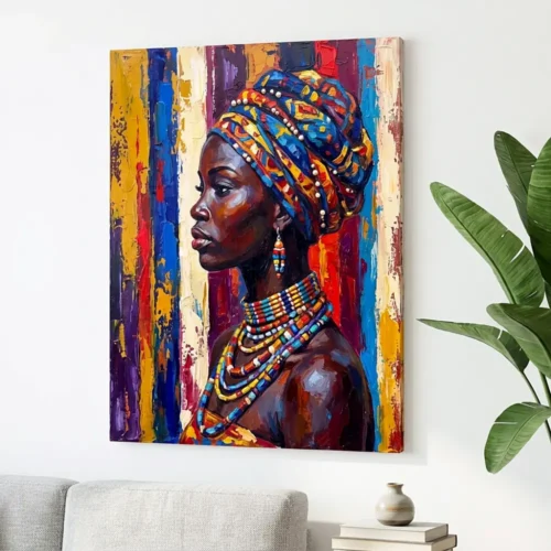 Tablou Canvas Femeie Africană - Eleganță Tribală