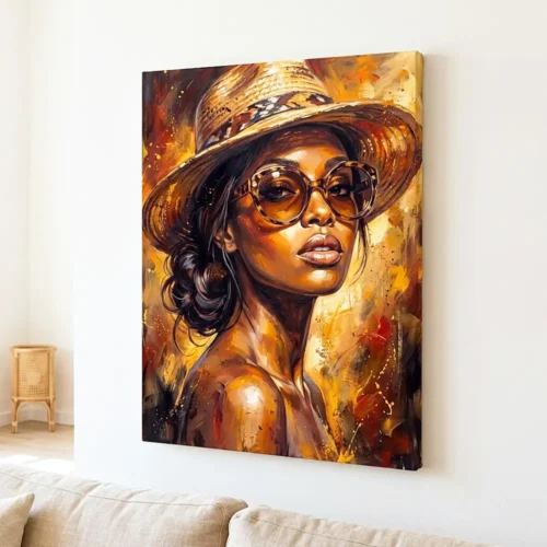 Tablou Canvas Femeie Africană - Golden Diva