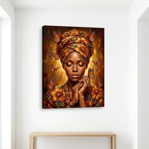 Tablou Canvas Femeie Africană - Grădina Fluturilor