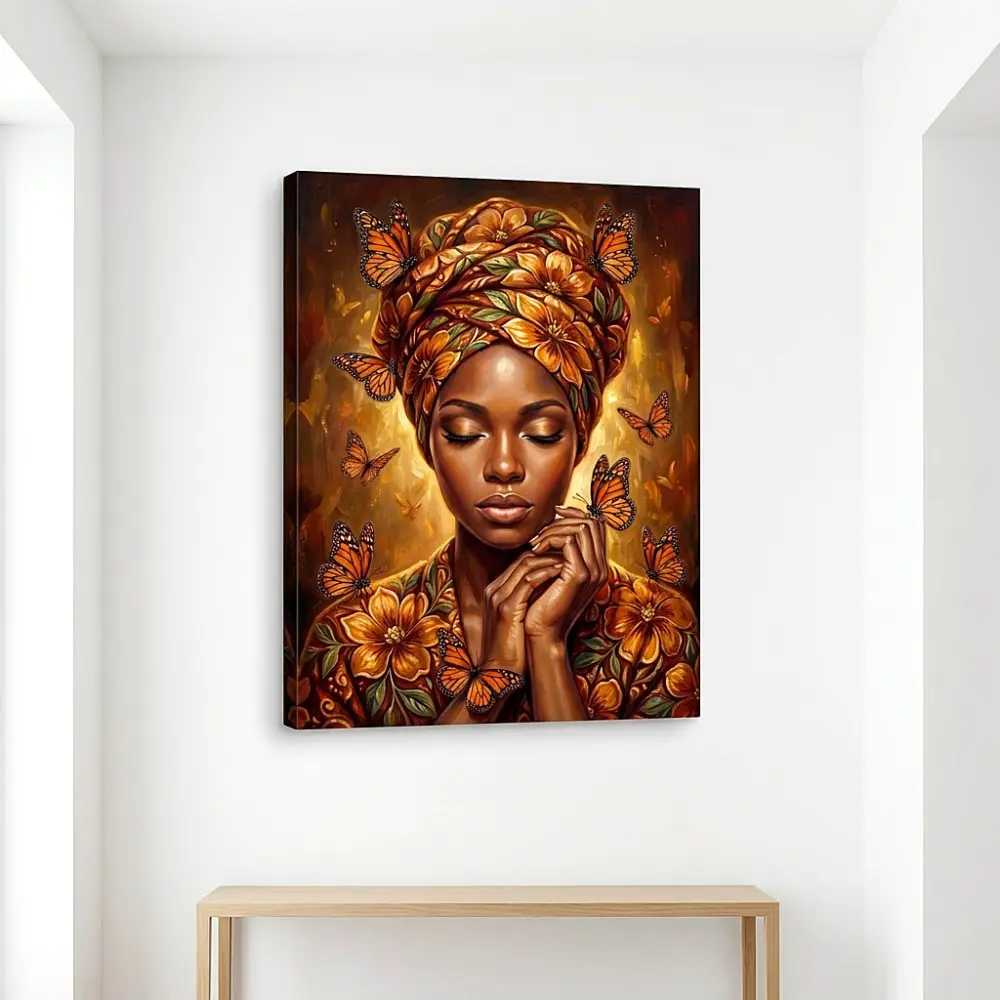 Tablou Canvas Femeie Africană - Grădina Fluturilor