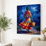 Tablou Canvas Femeie Africană - Pași în Culorile Vieții