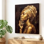 Tablou Canvas Femeie Africană - Regina de Aur