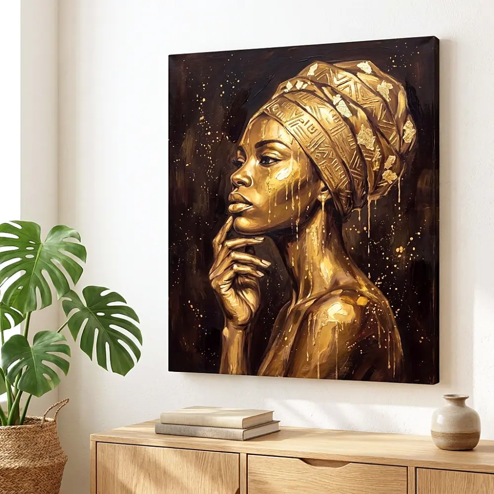 Tablou Canvas Femeie Africană - Regina de Aur