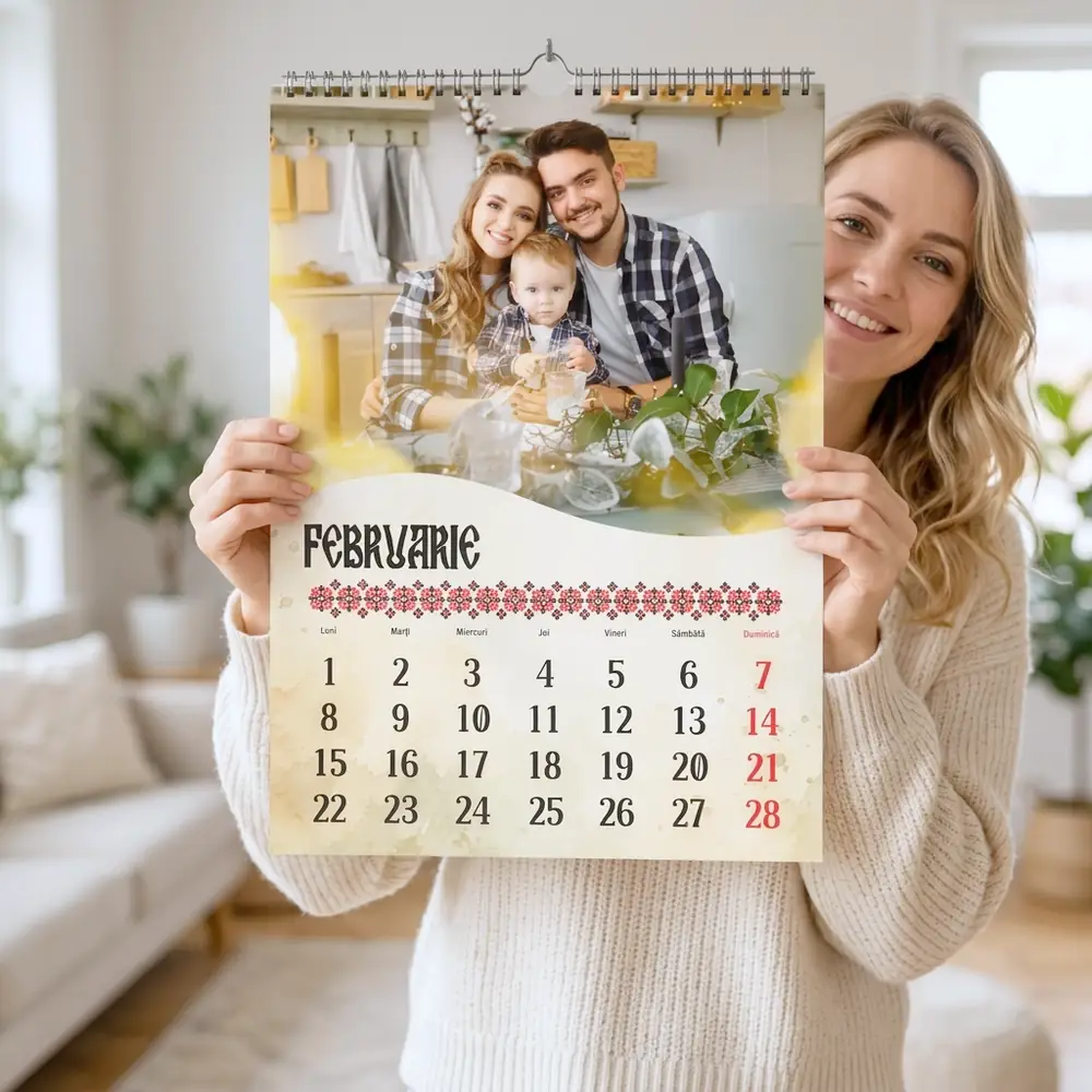 Calendar personalizat autentic românesc – calendar personalizat în decor