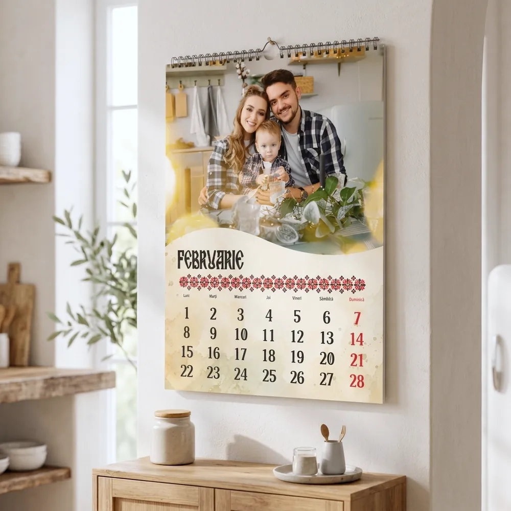 Calendar personalizat autentic românesc – calendar personalizat în decor