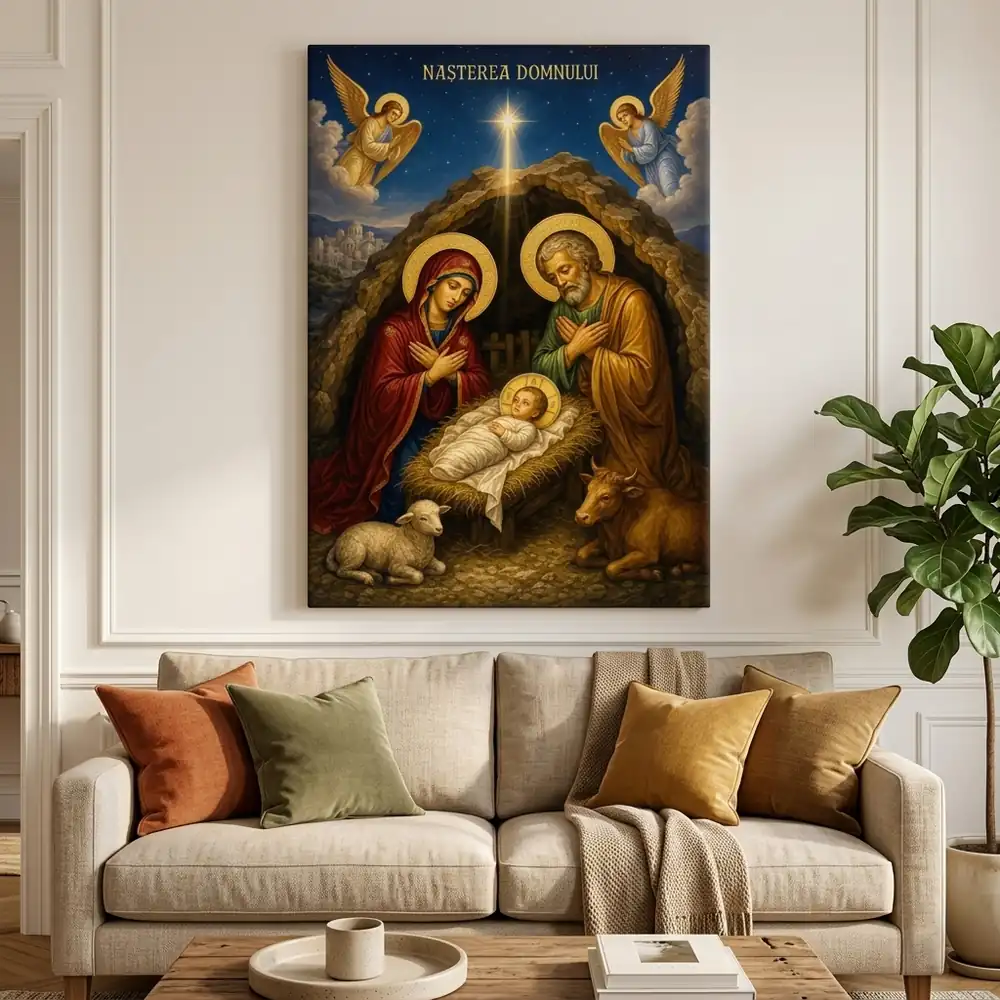 Icoana Nașterea Domnului Tablou Canvas Ortodox – tablou canvas în decor