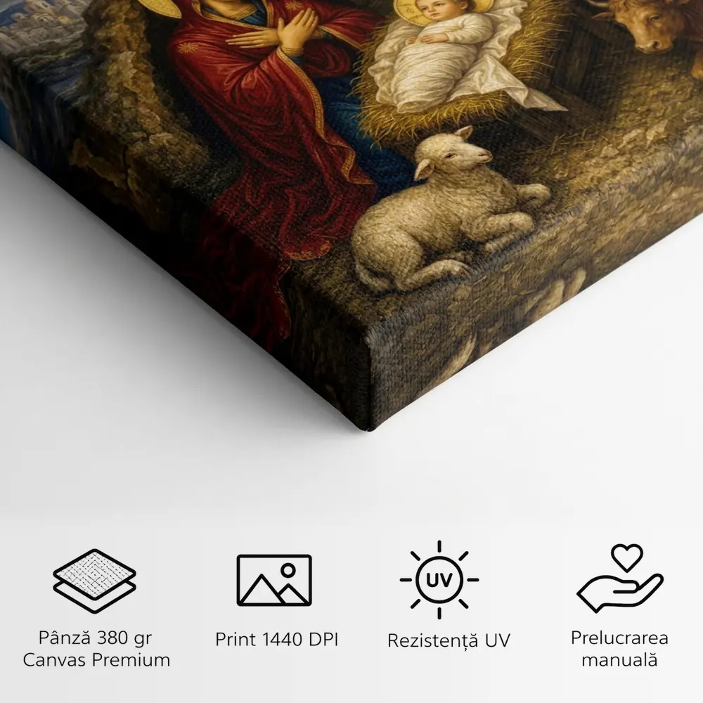 Icoana Nașterea Domnului Tablou Canvas Ortodox – detalii și specificații