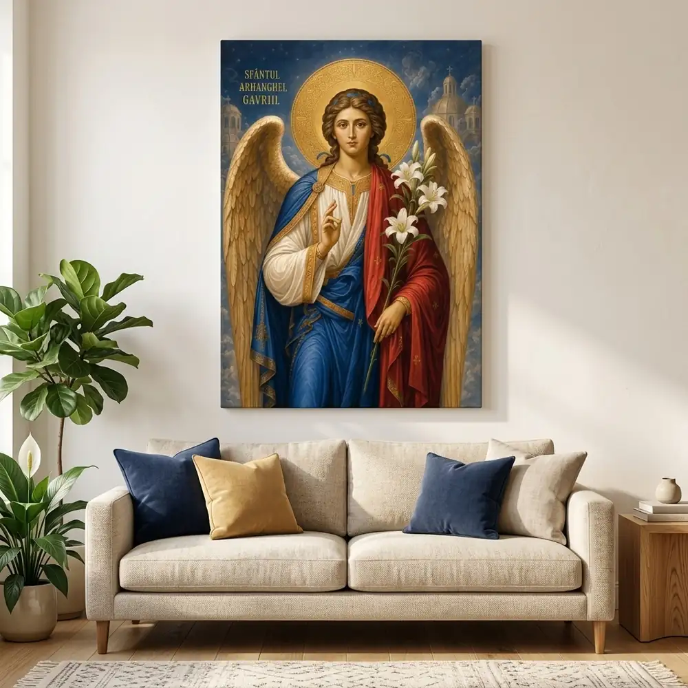 Icoana Sfântul Arhanghel Gavriil Tablou Canvas Ortodox – tablou canvas în decor