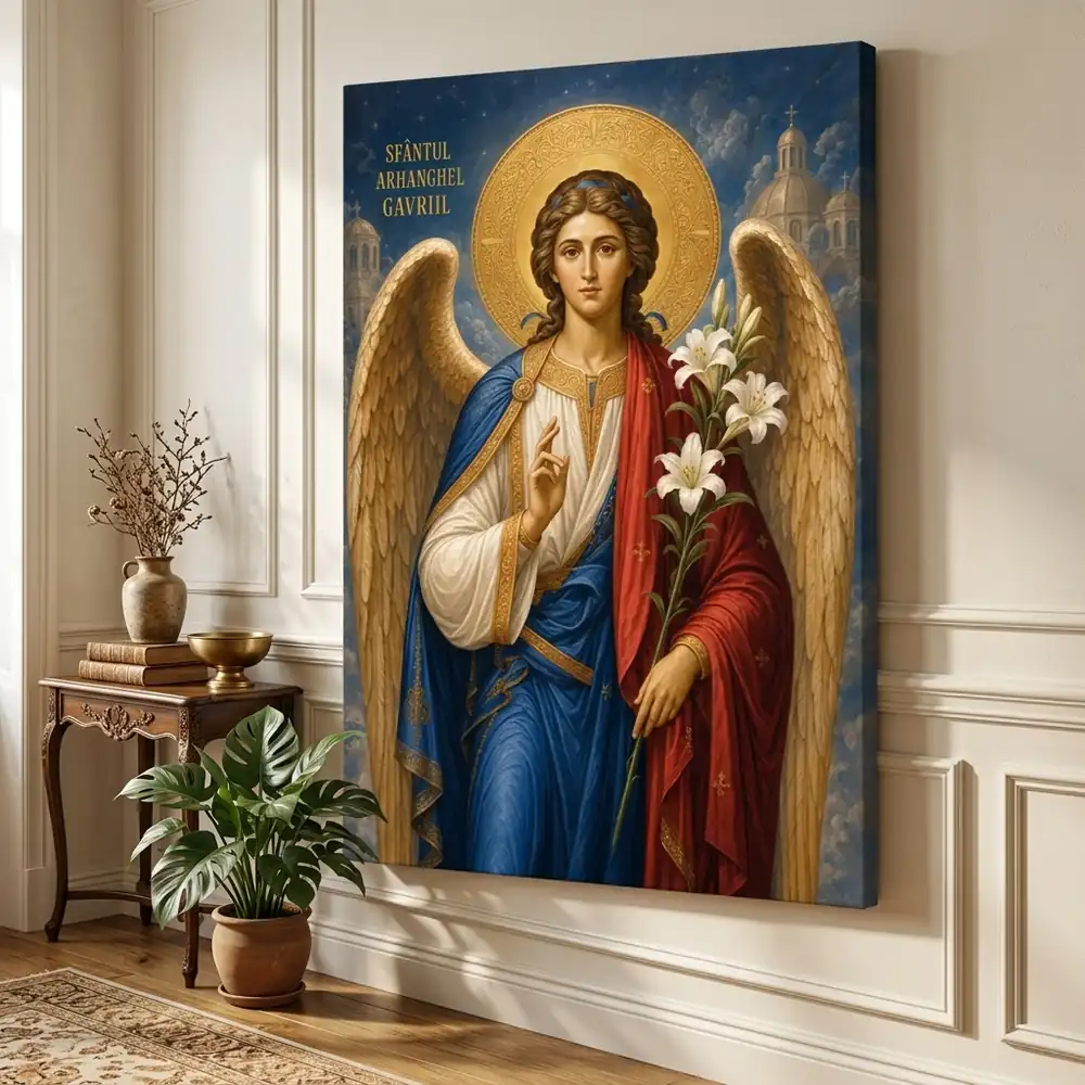 Icoana Sfântul Arhanghel Gavriil Tablou Canvas Ortodox – tablou canvas în decor