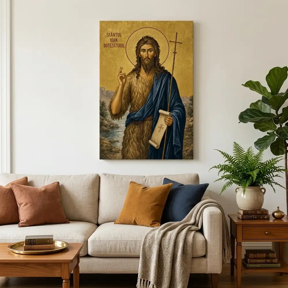 Icoana Sfântul Ioan Botezătorul Tablou Canvas Ortodox – tablou canvas în decor