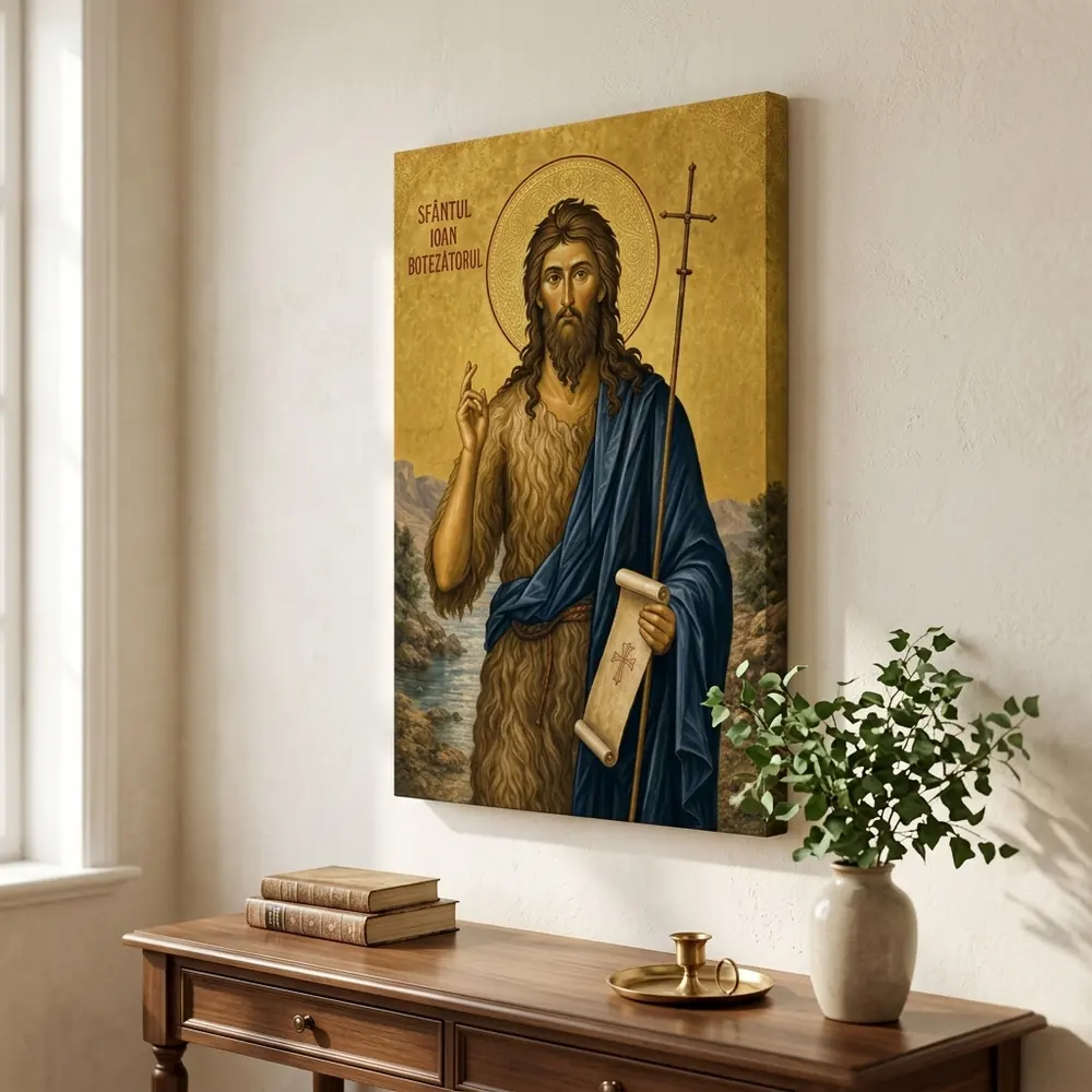 Icoana Sfântul Ioan Botezătorul Tablou Canvas Ortodox – tablou canvas în decor