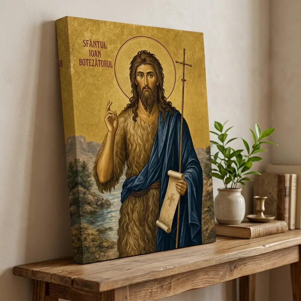 Icoana Sfântul Ioan Botezătorul Tablou Canvas Ortodox – tablou canvas în decor