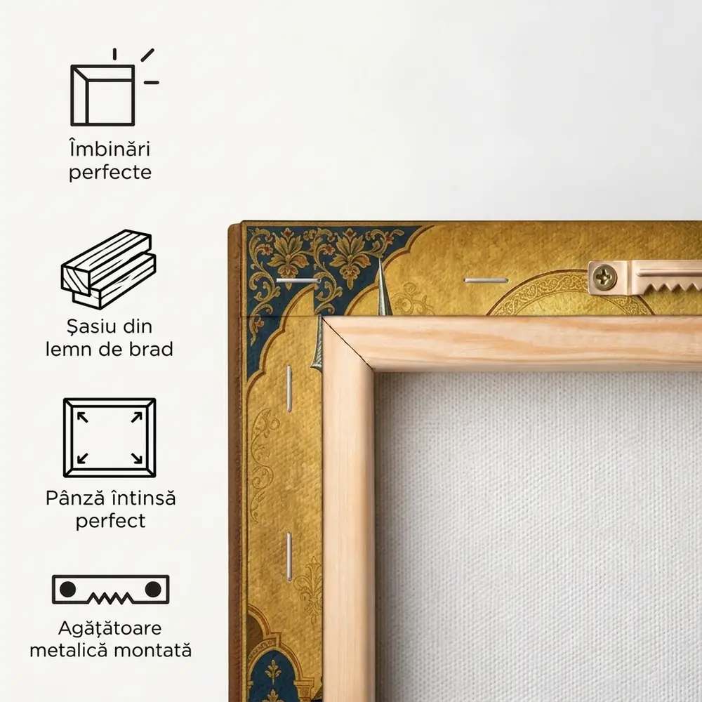 Icoana Sfântul Mare Mucenic Dimitrie Izvorâtorul de Mir Tablou Canvas Ortodox – detalii și specificații