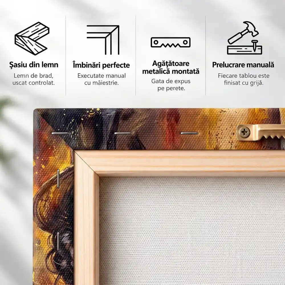 Tablou Canvas Femeie Africană – Golden Diva – detalii și specificații