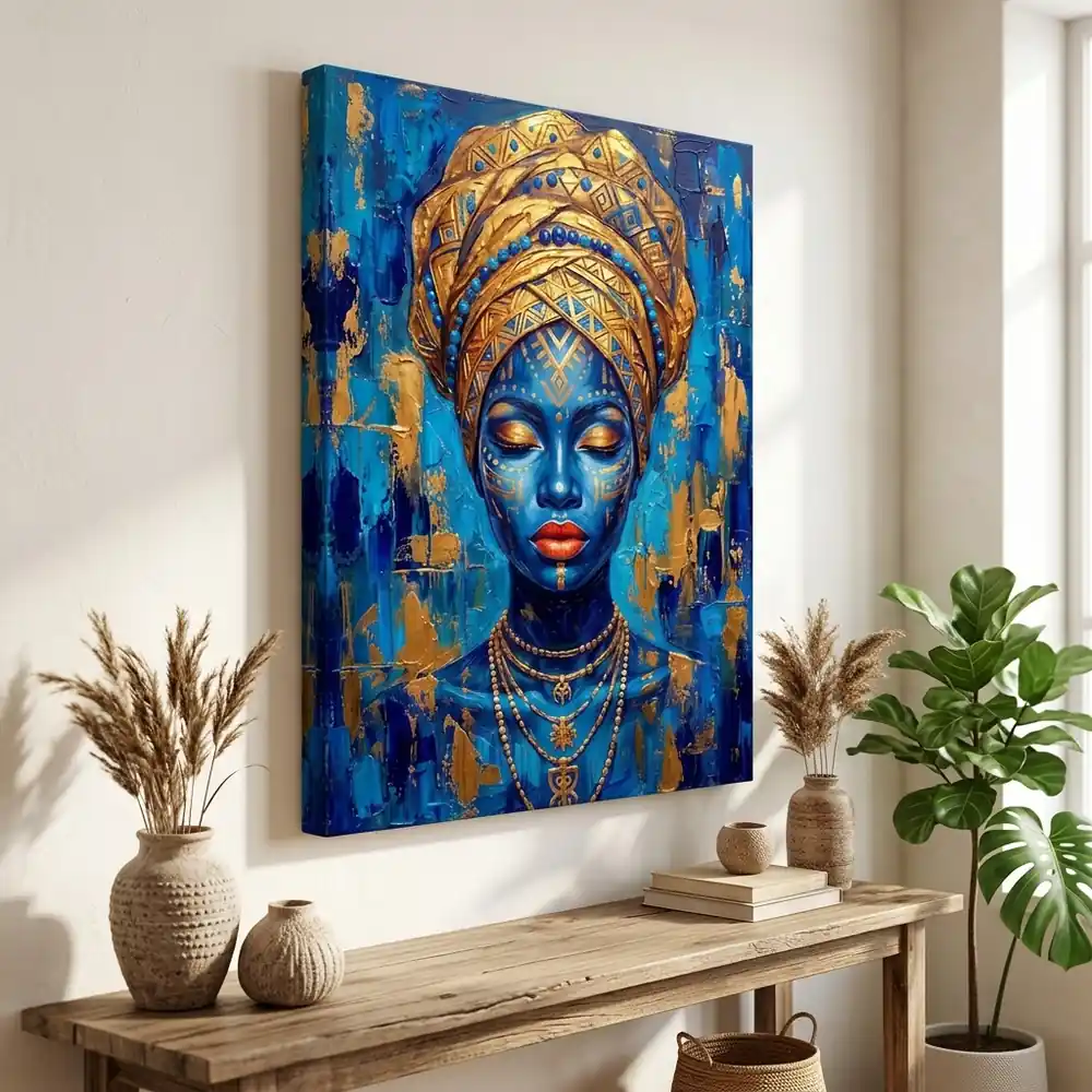 Tablou Canvas Femeie Africană – Regina de Safir – tablou canvas în decor