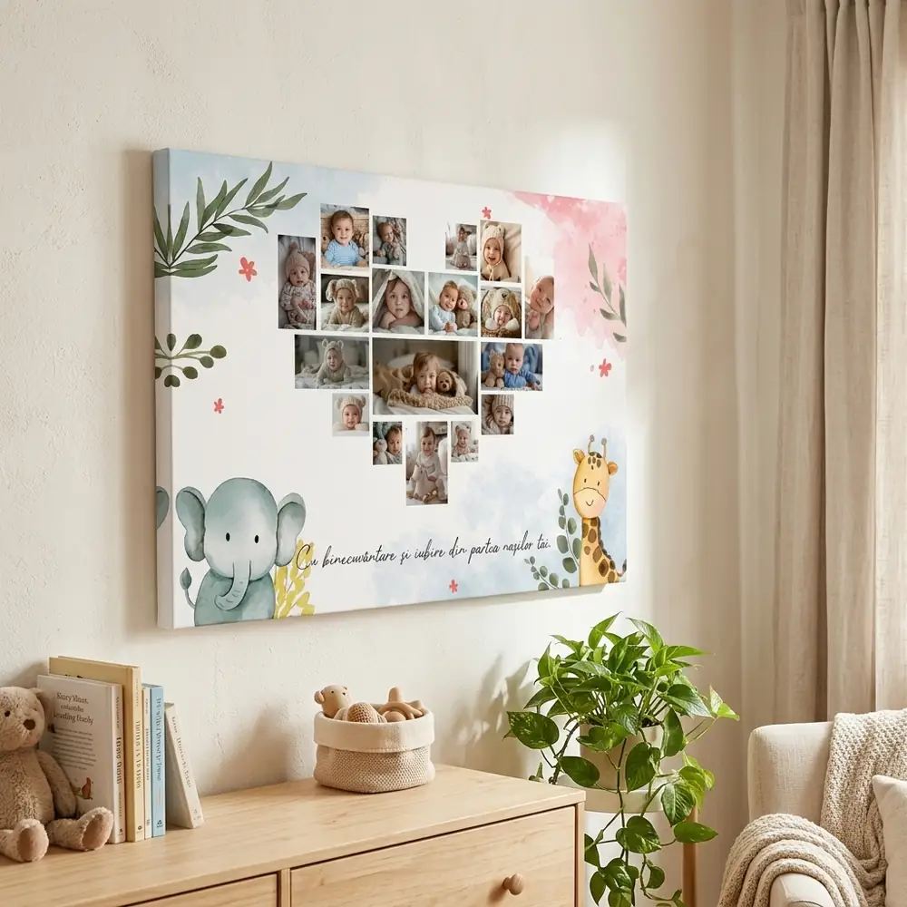 Tablou Canvas Personalizat Colaj Botez – tablou canvas în decor