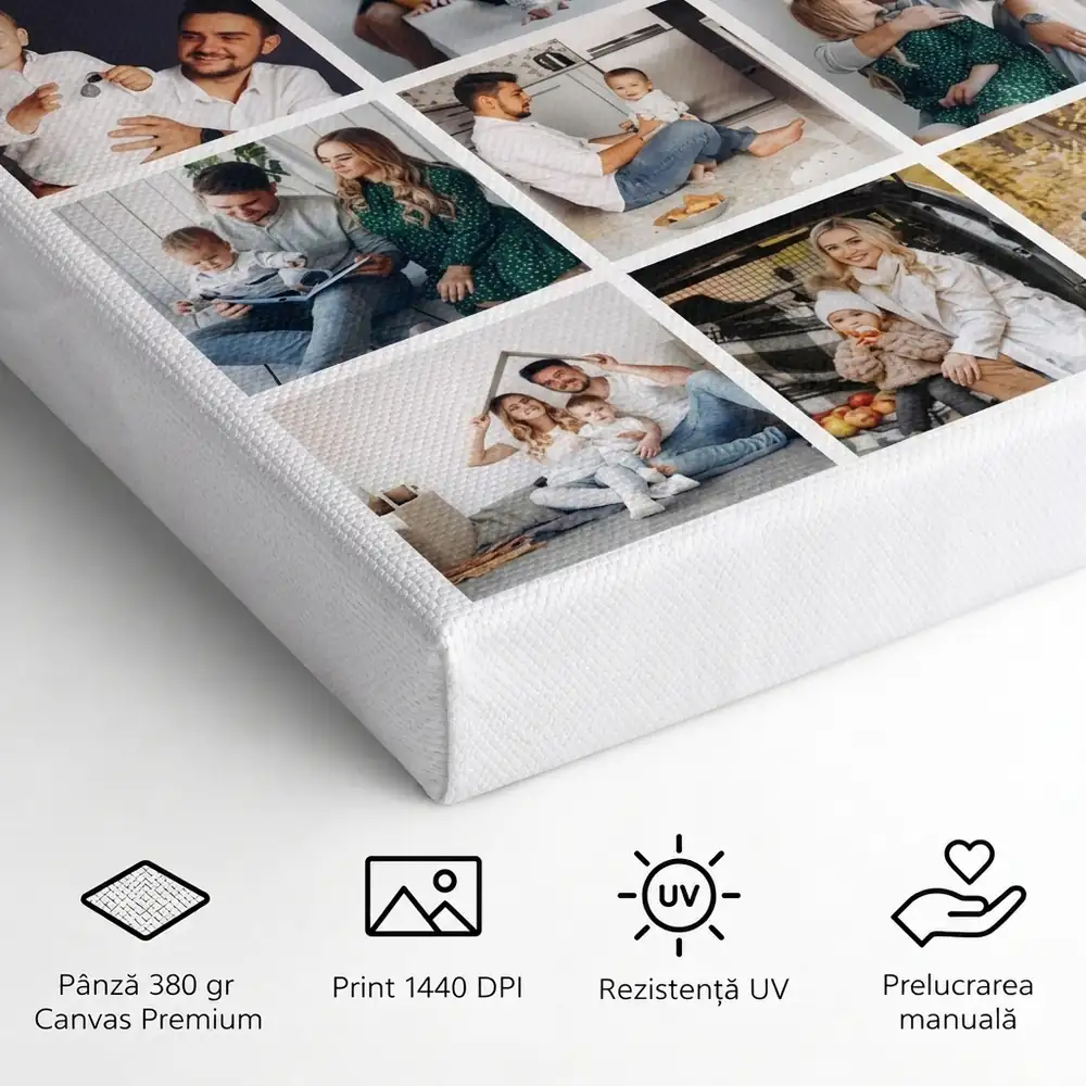 Tablou Canvas personalizat cu 9 poze – detalii și specificații