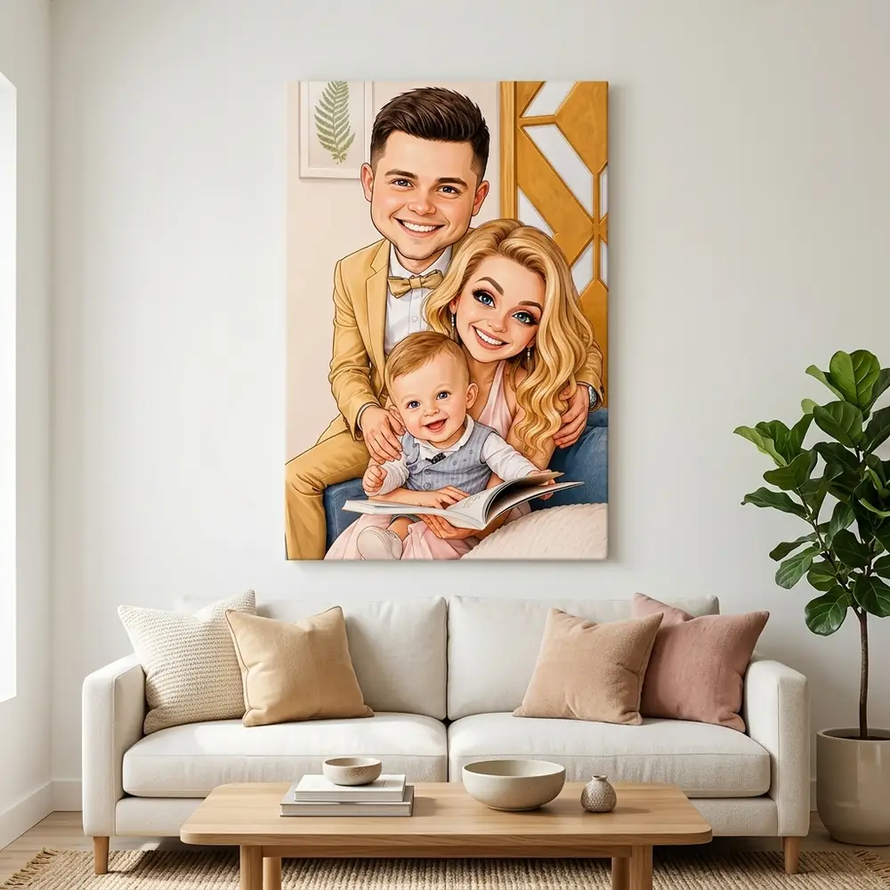 Tablou caricatură personalizat după poză – tablou canvas în decor