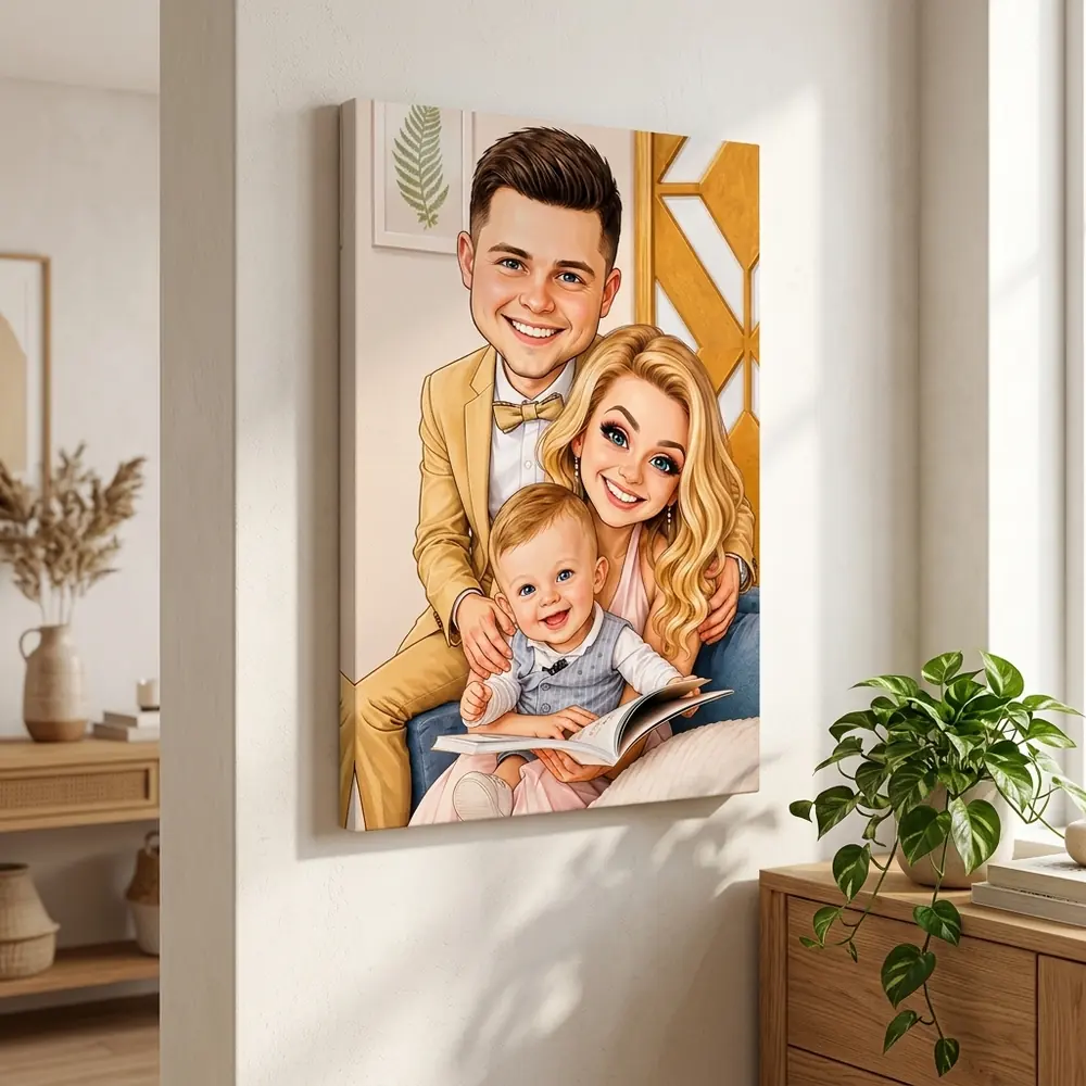 Tablou caricatură personalizat după poză – tablou canvas în decor