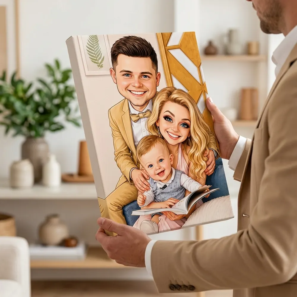 Tablou caricatură personalizat după poză – tablou canvas în decor