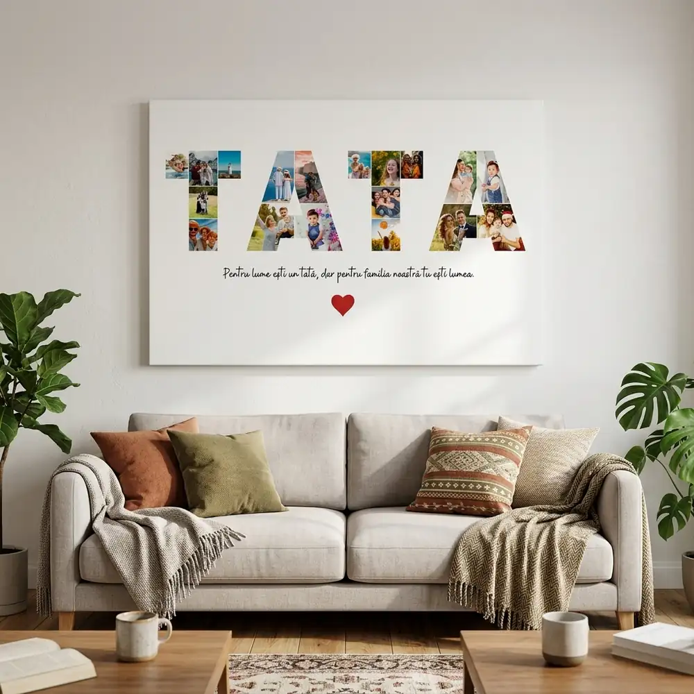 Tablou Colaj Personalizat pentru Tata – tablou canvas în decor