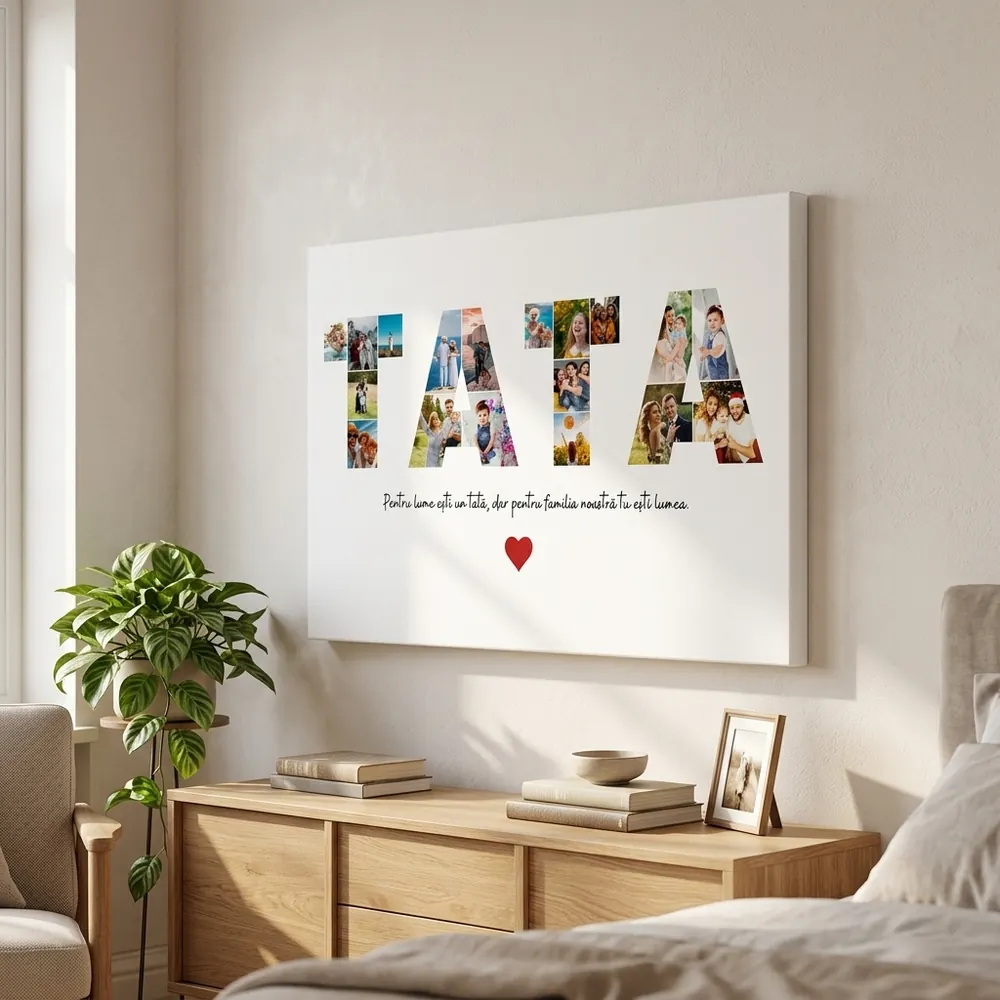 Tablou Colaj Personalizat pentru Tata – tablou canvas în decor