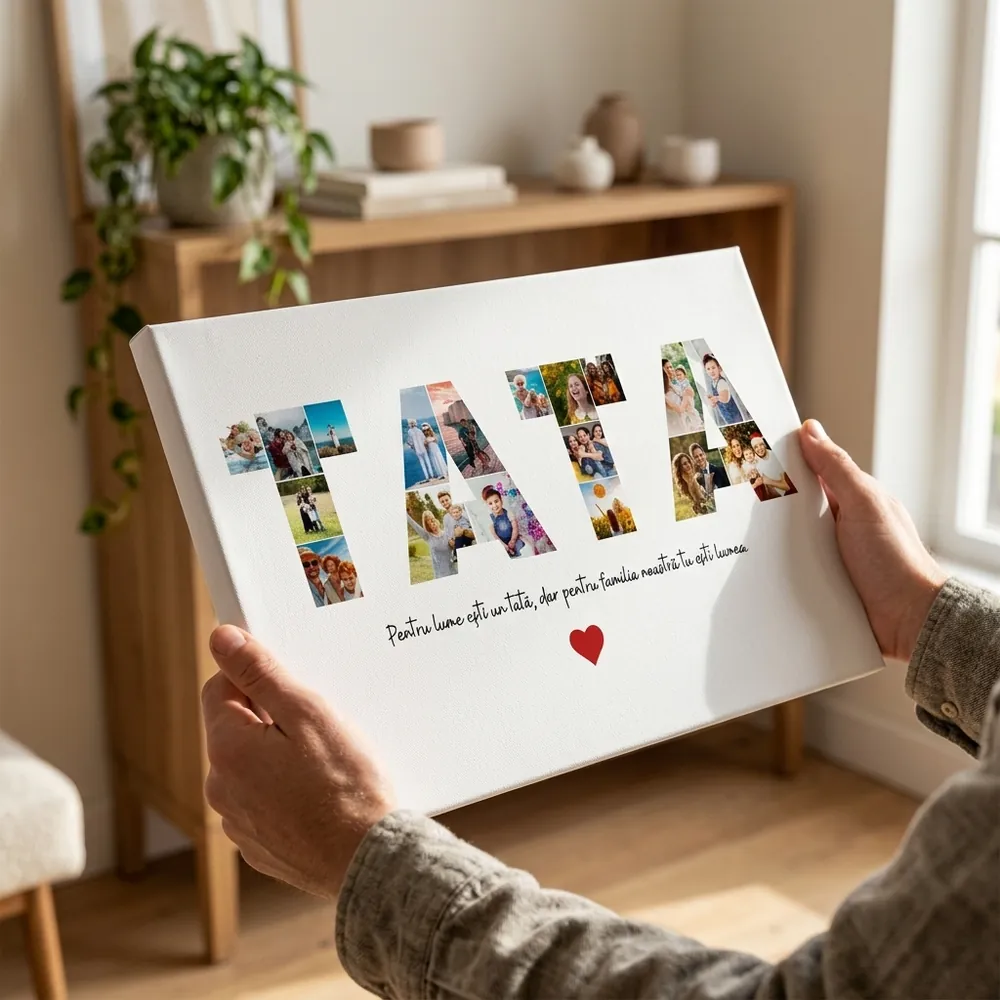 Tablou Colaj Personalizat pentru Tata – tablou canvas în decor