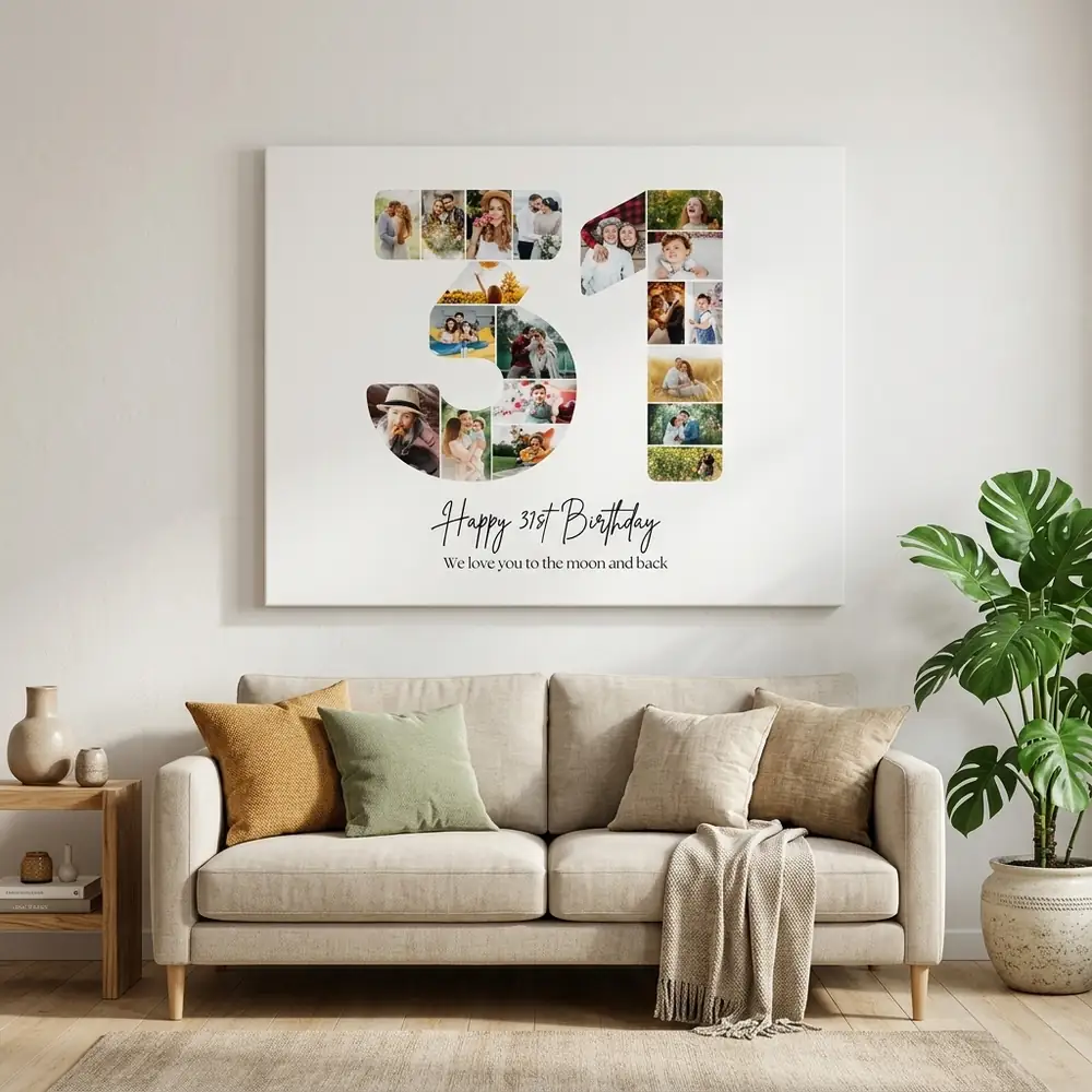 Tablou Personalizat Cadou Colaj Aniversare 31 de ani – tablou canvas în decor