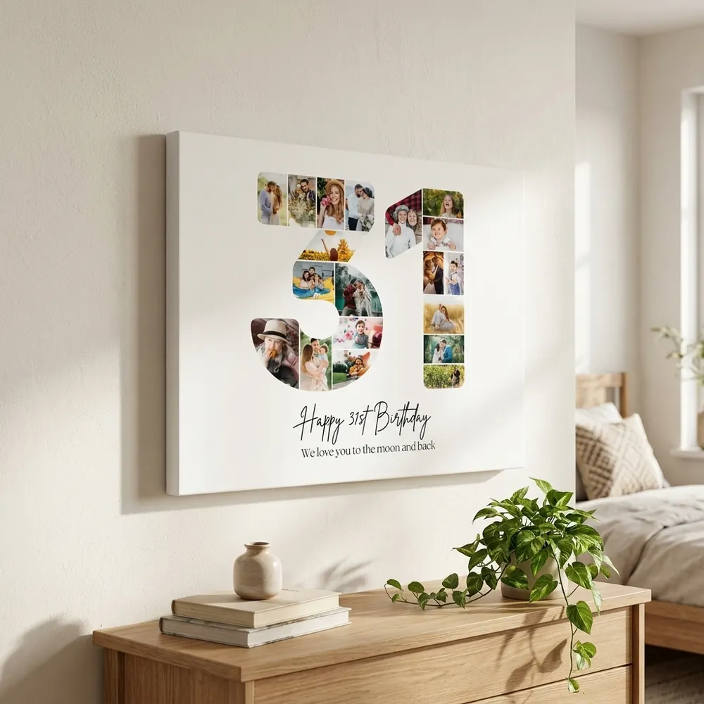 Tablou Personalizat Cadou Colaj Aniversare 31 de ani – tablou canvas în decor