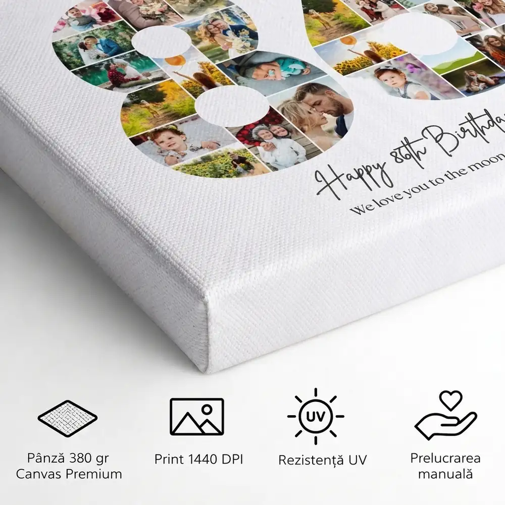 Tablou Personalizat Cadou Colaj Aniversare 86 de ani – detalii și specificații