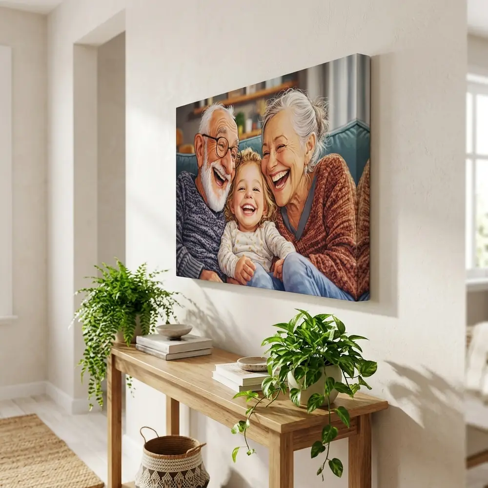 Tablou Personalizat Caricatură pentru Bunici – tablou canvas în decor