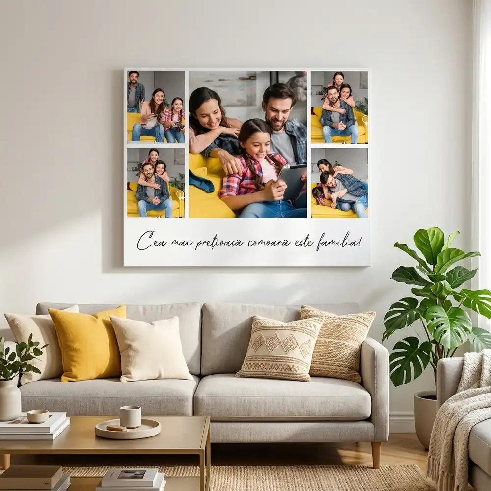 Tablou Personalizat Cea mai prețioasă comoară este familia! – tablou canvas în decor