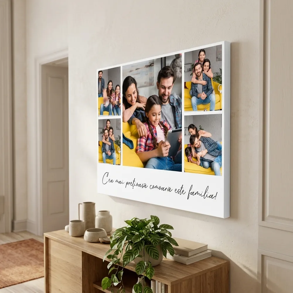 Tablou Personalizat Cea mai prețioasă comoară este familia! – tablou canvas în decor