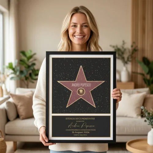 Tablou Personalizat Steaua Recunostintei – tablou personalizat cu ramă în decor