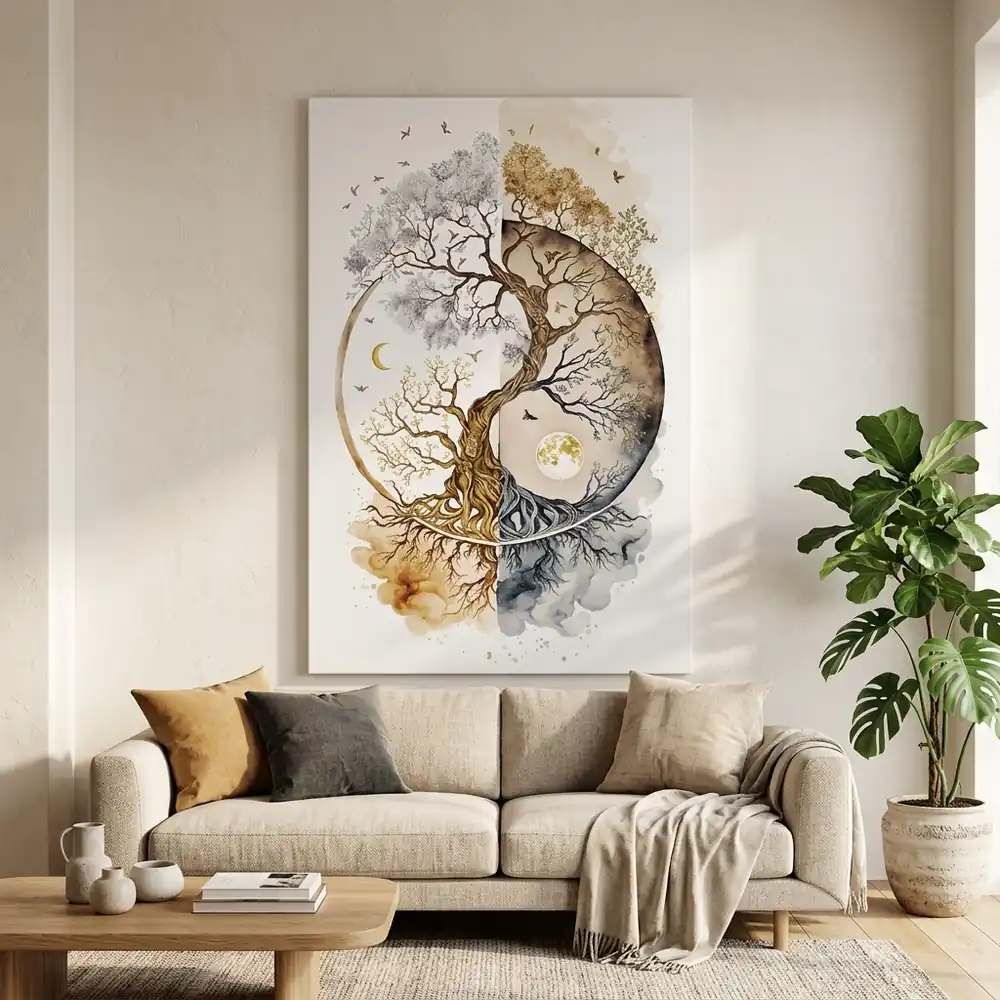 Tablou Tree of life Yin Yang – tablou canvas în decor