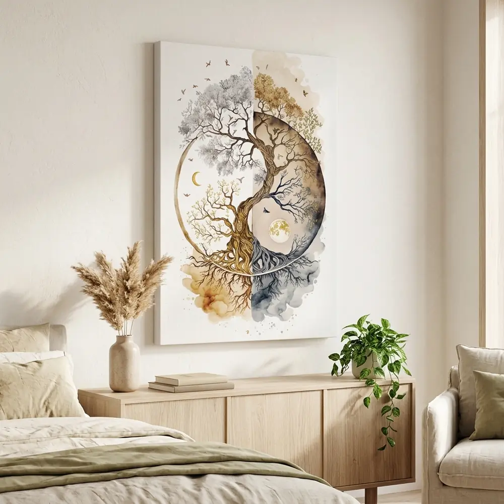 Tablou Tree of life Yin Yang – tablou canvas în decor